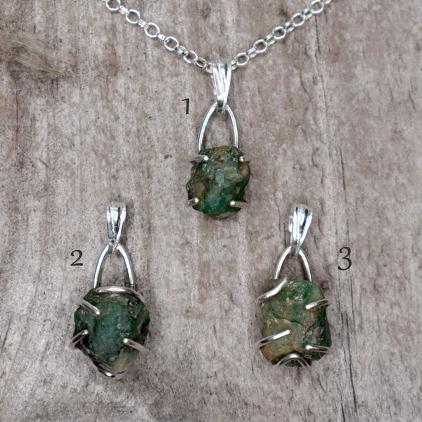 Natural Emerald Pendant Necklace