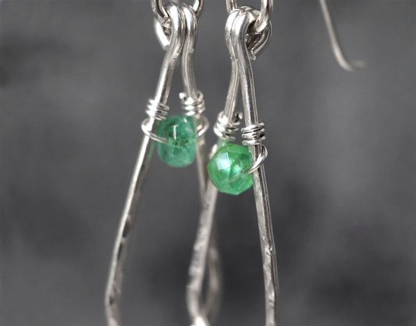 Sapphire / Emerald / Ruby Teardrop Earrings