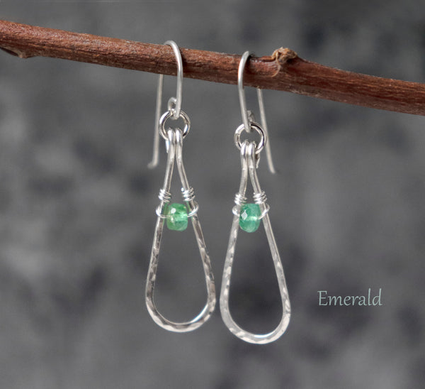 Sapphire / Emerald / Ruby Teardrop Earrings