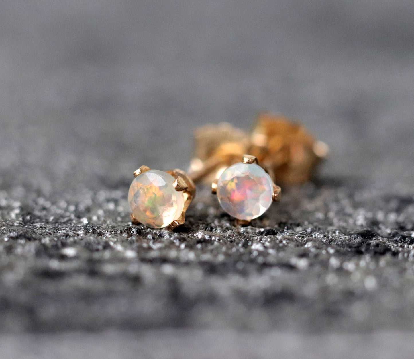 Tiny Ethiopian Opal Stud Earrings