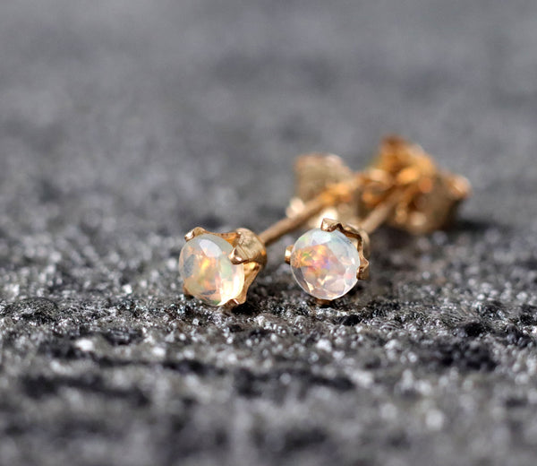 Tiny Ethiopian Opal Stud Earrings