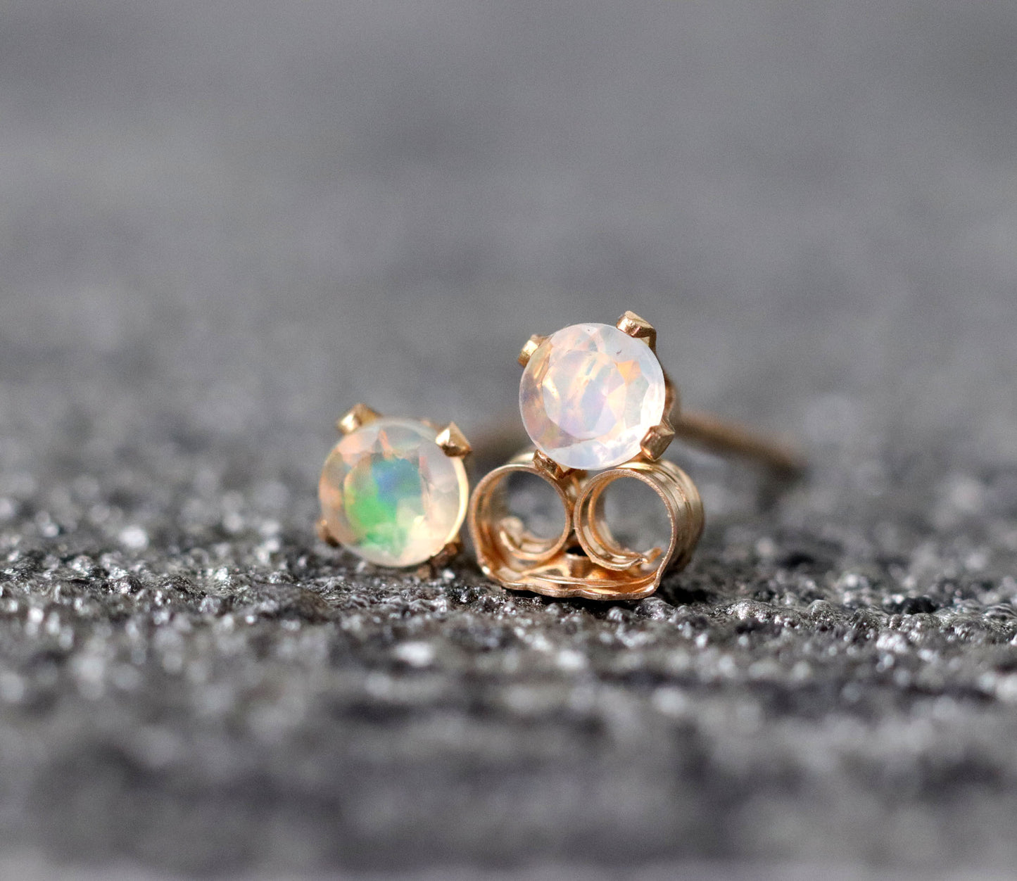 Tiny Ethiopian Opal Stud Earrings