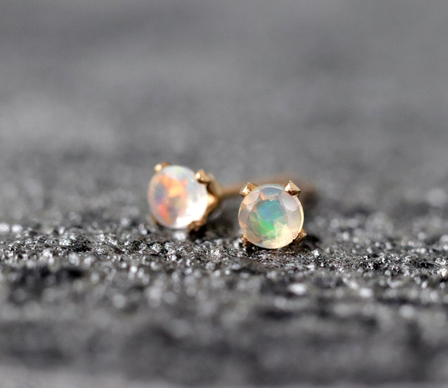 Tiny Ethiopian Opal Stud Earrings