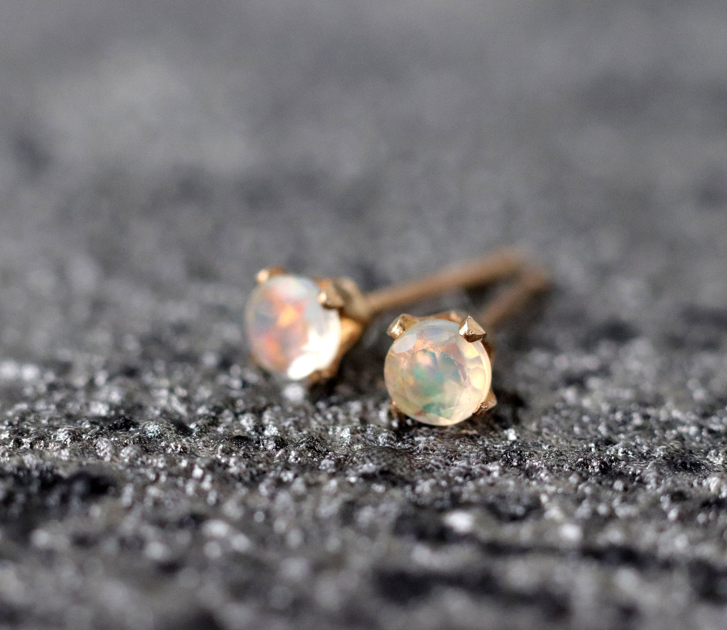 Tiny Ethiopian Opal Stud Earrings