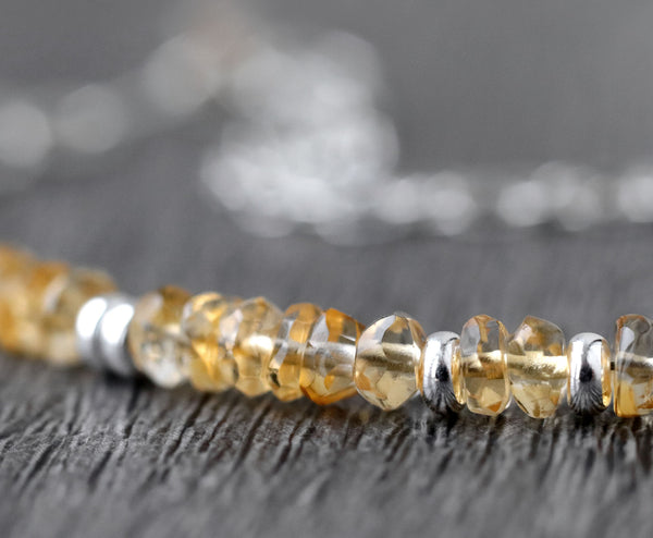 Citrine and Mixed Chains Bracelet