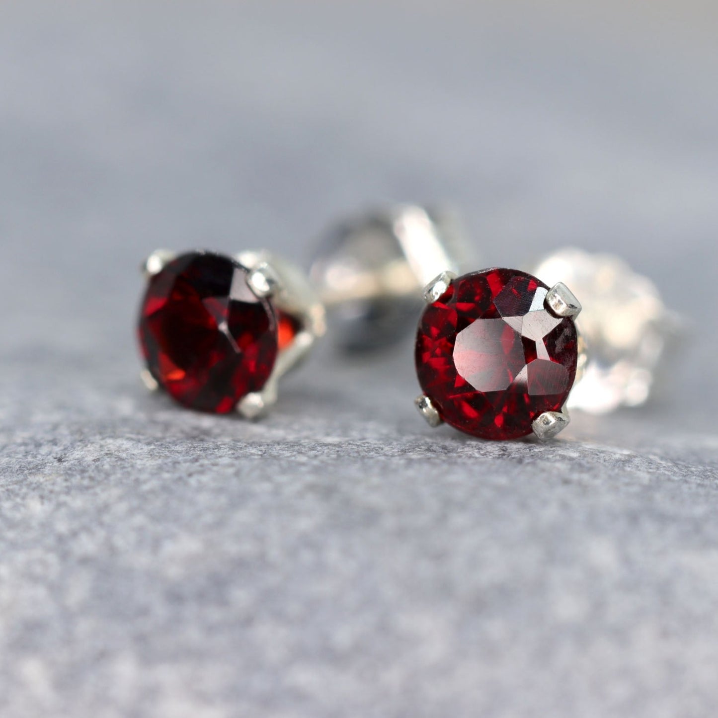 Garnet Stud Earrings