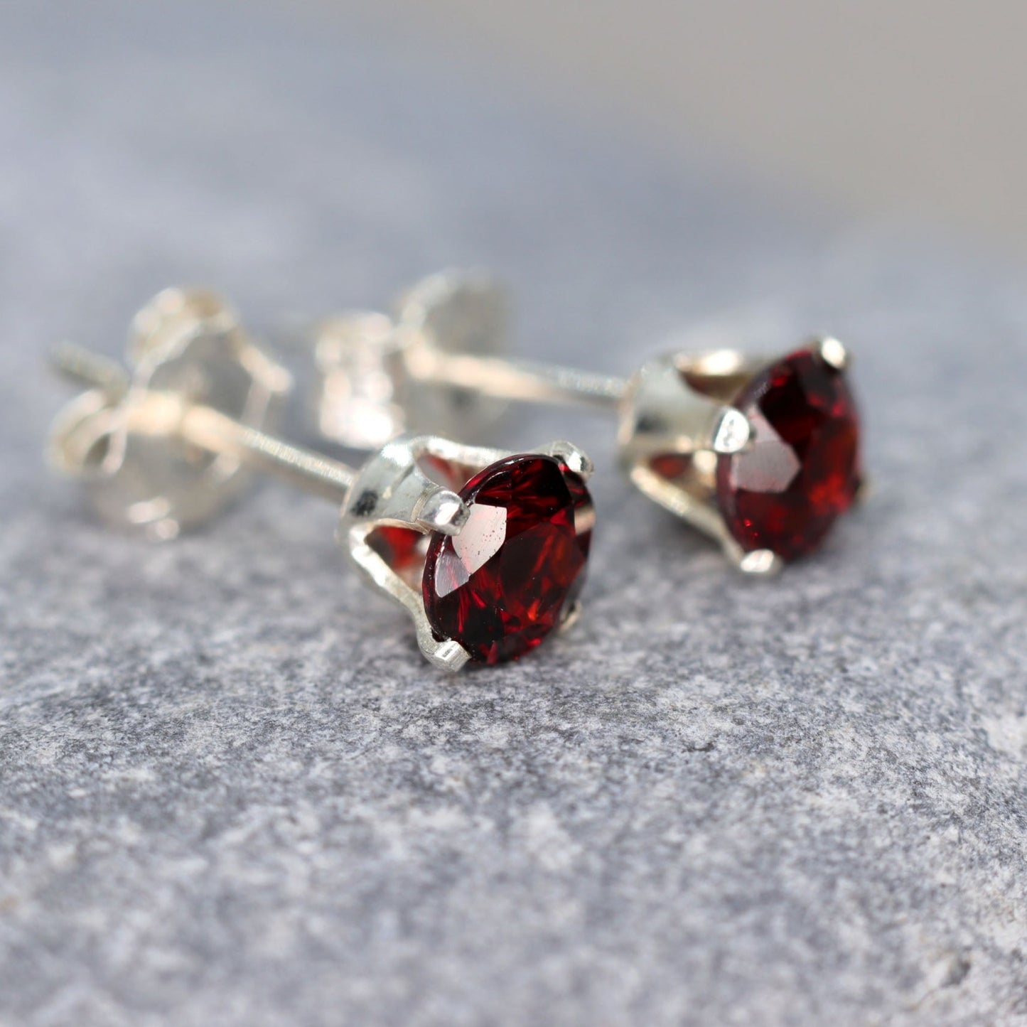 Garnet Stud Earrings