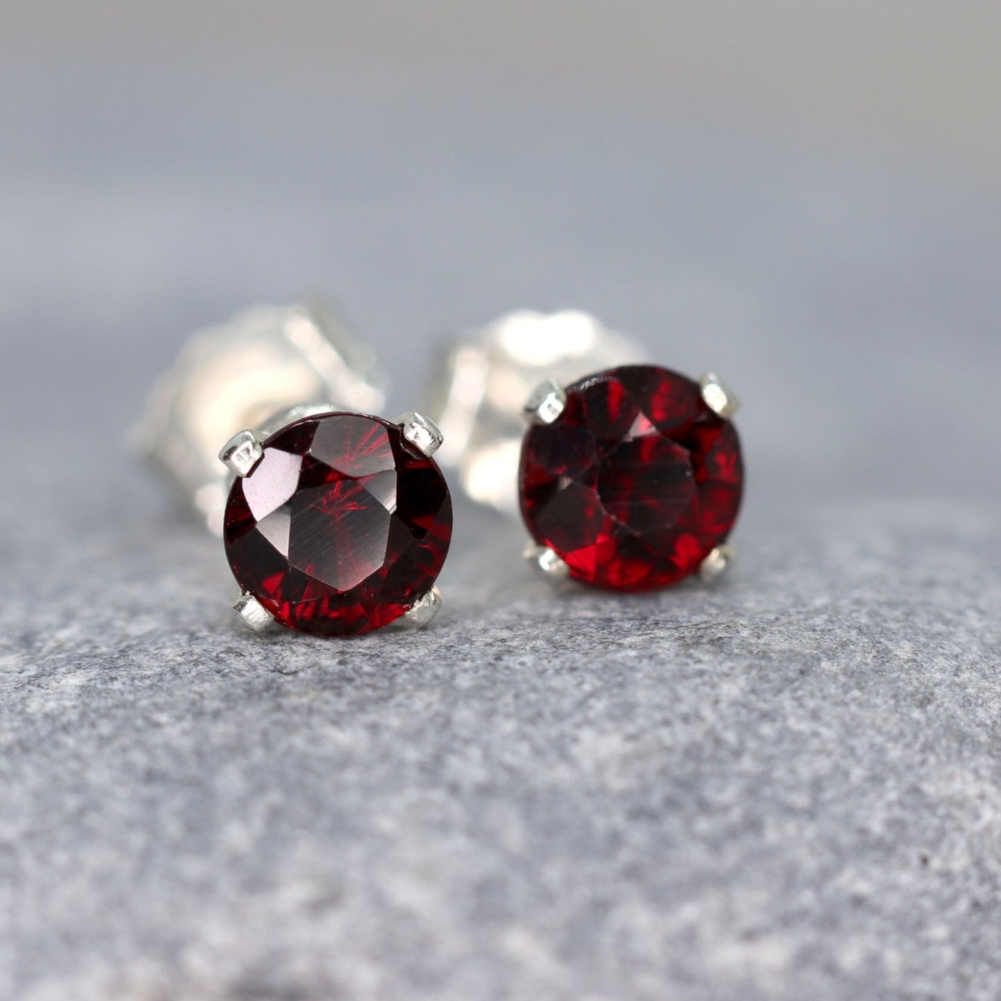 Garnet Stud Earrings