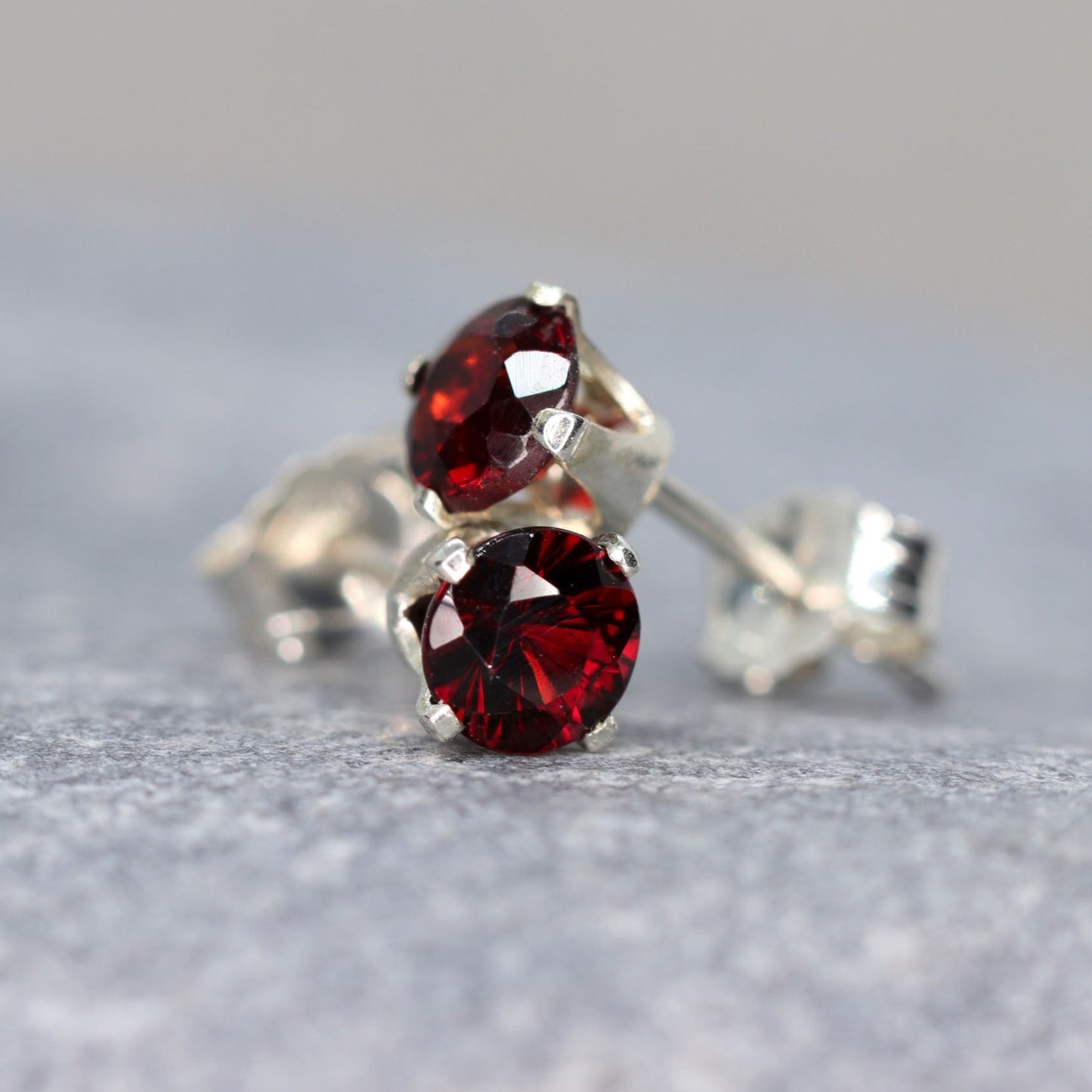 Garnet Stud Earrings