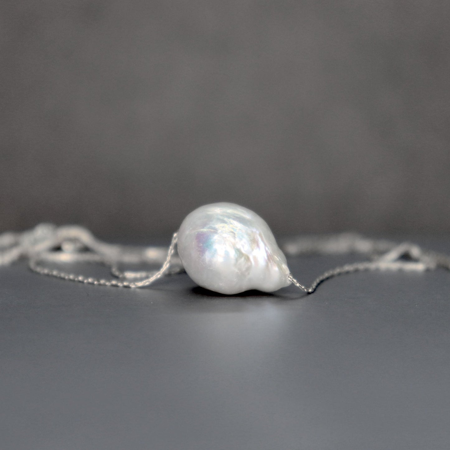 Floating Nucleated Edison Freshwater Pearl Necklace