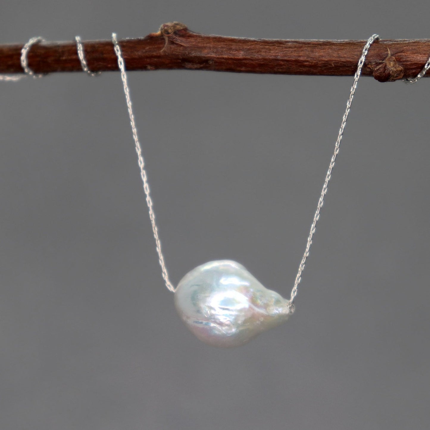 Floating Nucleated Edison Freshwater Pearl Necklace