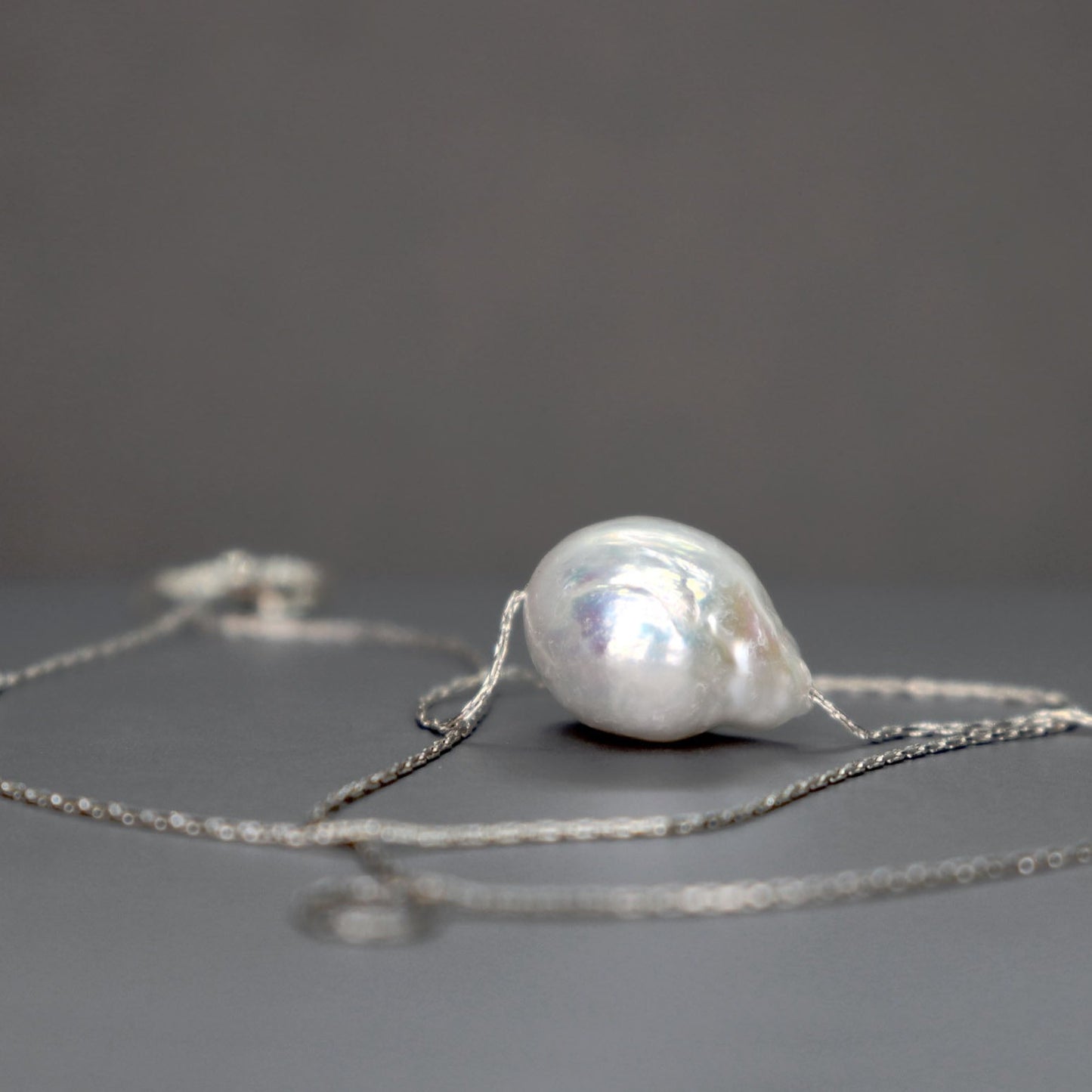 Floating Nucleated Edison Freshwater Pearl Necklace