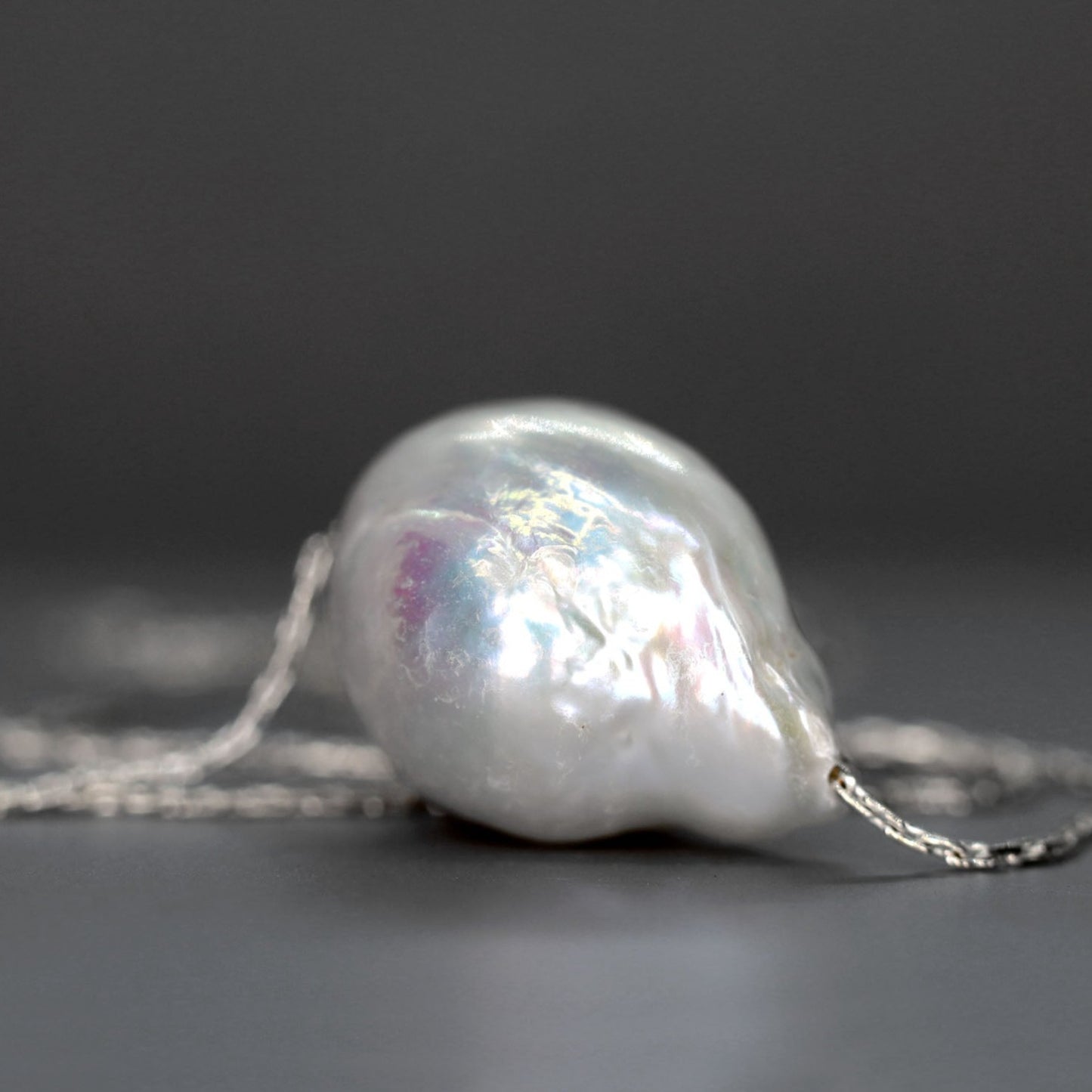 Floating Nucleated Edison Freshwater Pearl Necklace