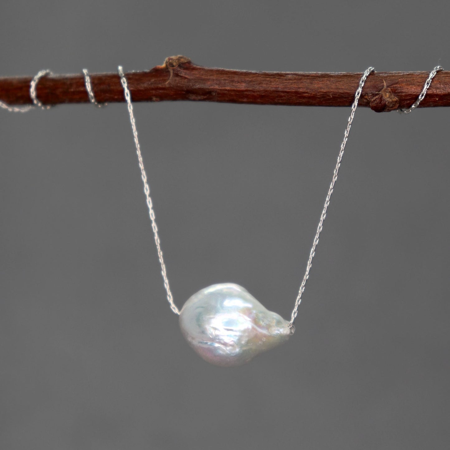 Floating Nucleated Edison Freshwater Pearl Necklace