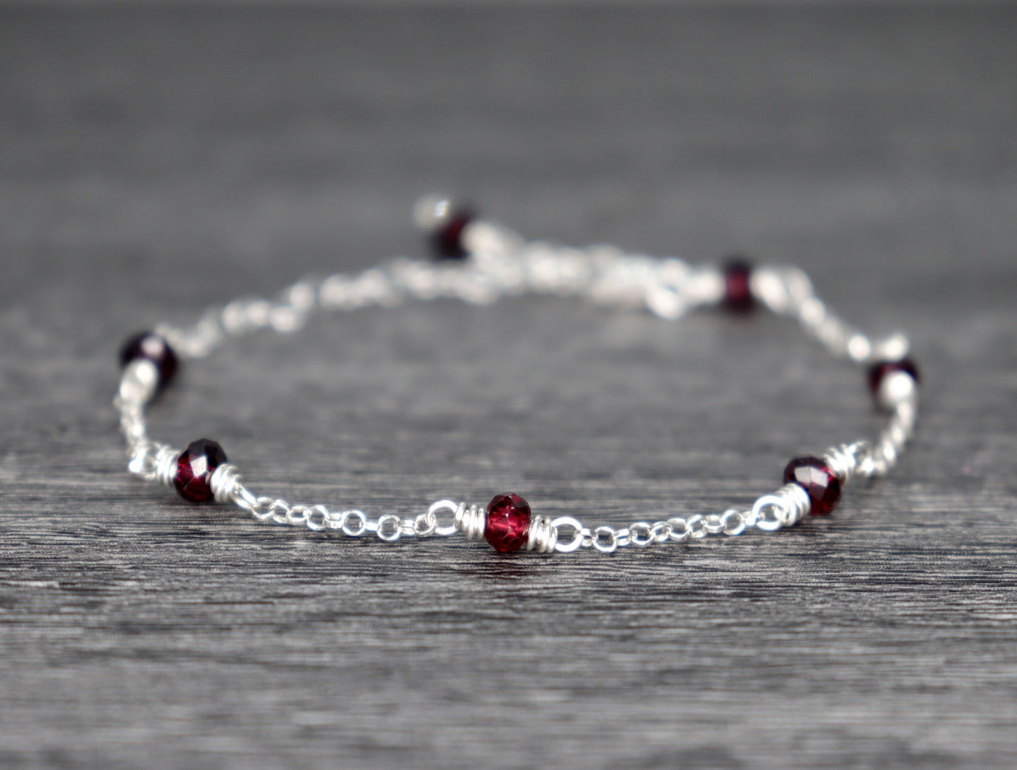 Red Garnet Chain Bracelet