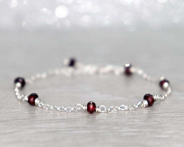 Red Garnet Chain Bracelet
