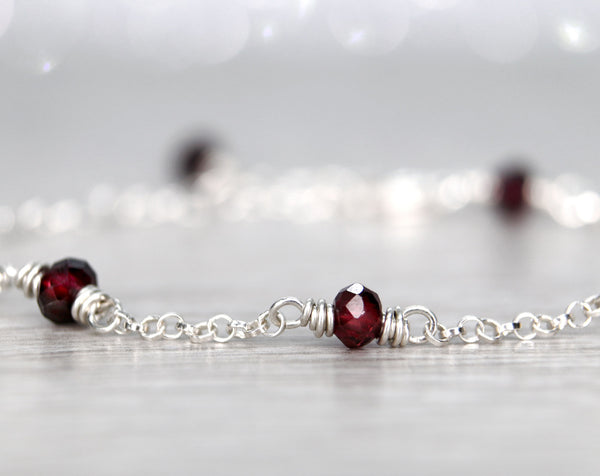 Red Garnet Chain Bracelet