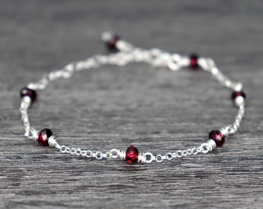 Red Garnet Chain Bracelet