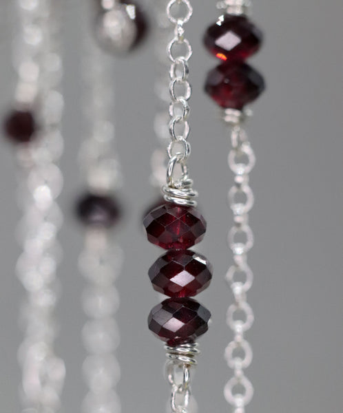 Red Garnet Chain Necklace / Choker