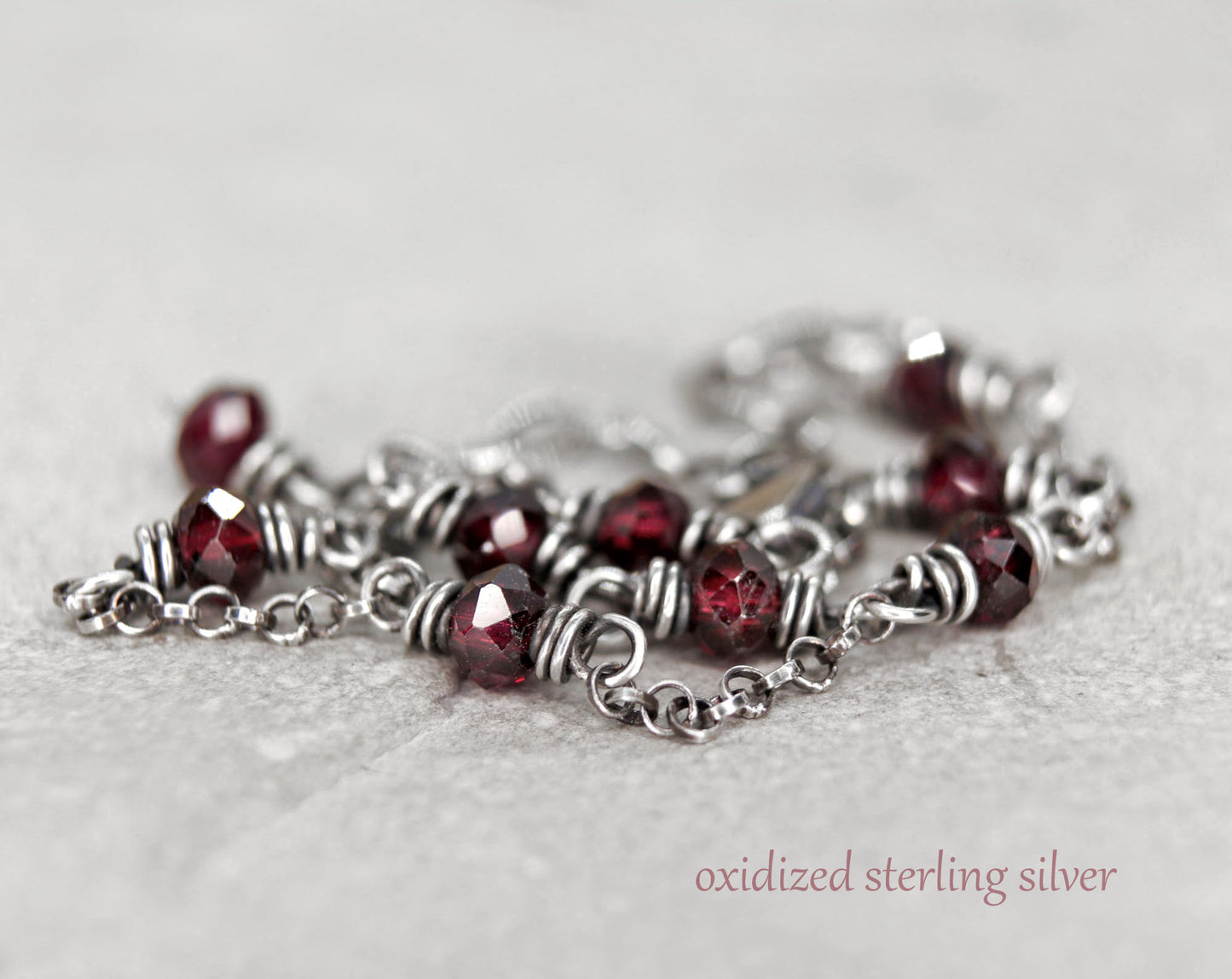 Red Garnet Chain Bracelet