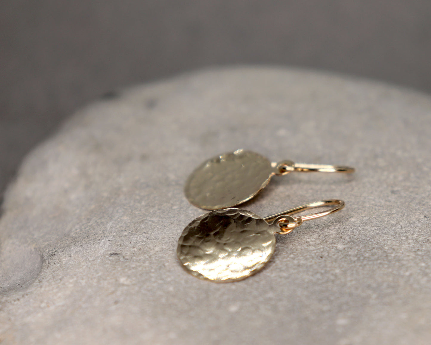 Hammered Gold Disc / Coin Earrings