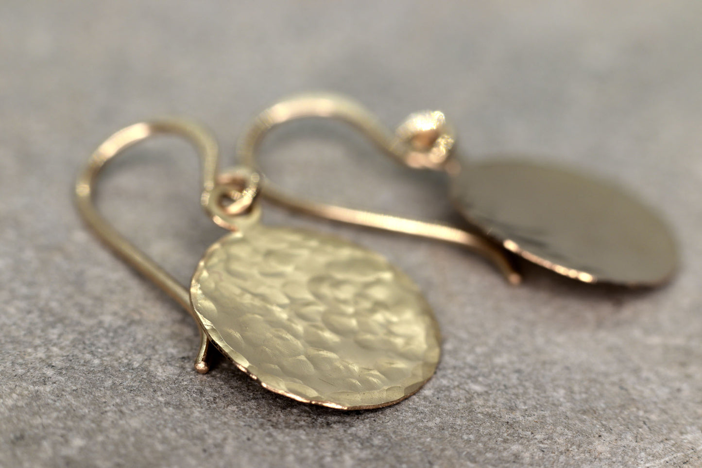 Hammered Gold Disc / Coin Earrings