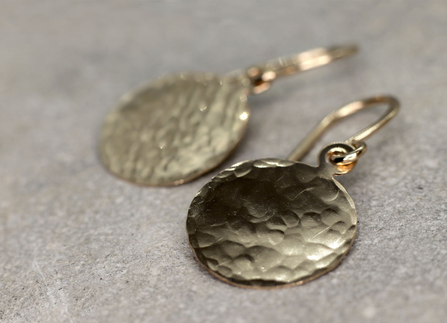 Hammered Gold Disc / Coin Earrings