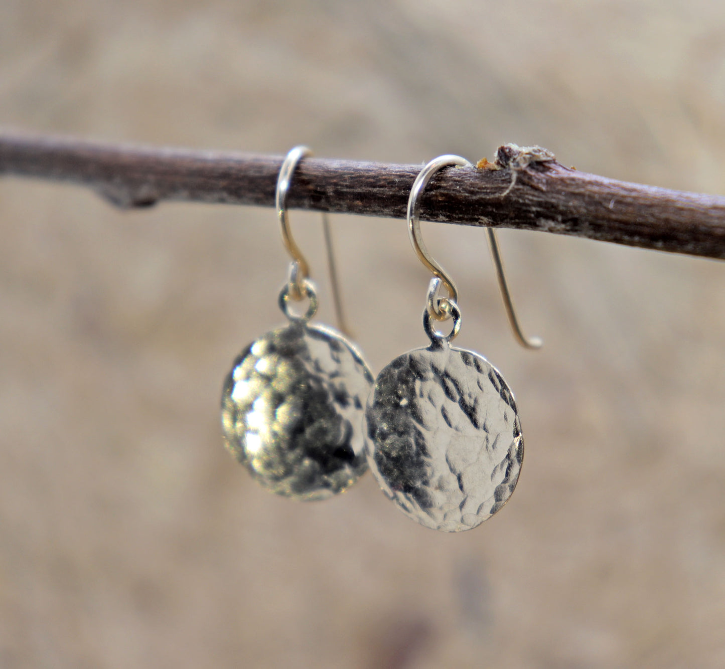 Hammered Gold Disc / Coin Earrings