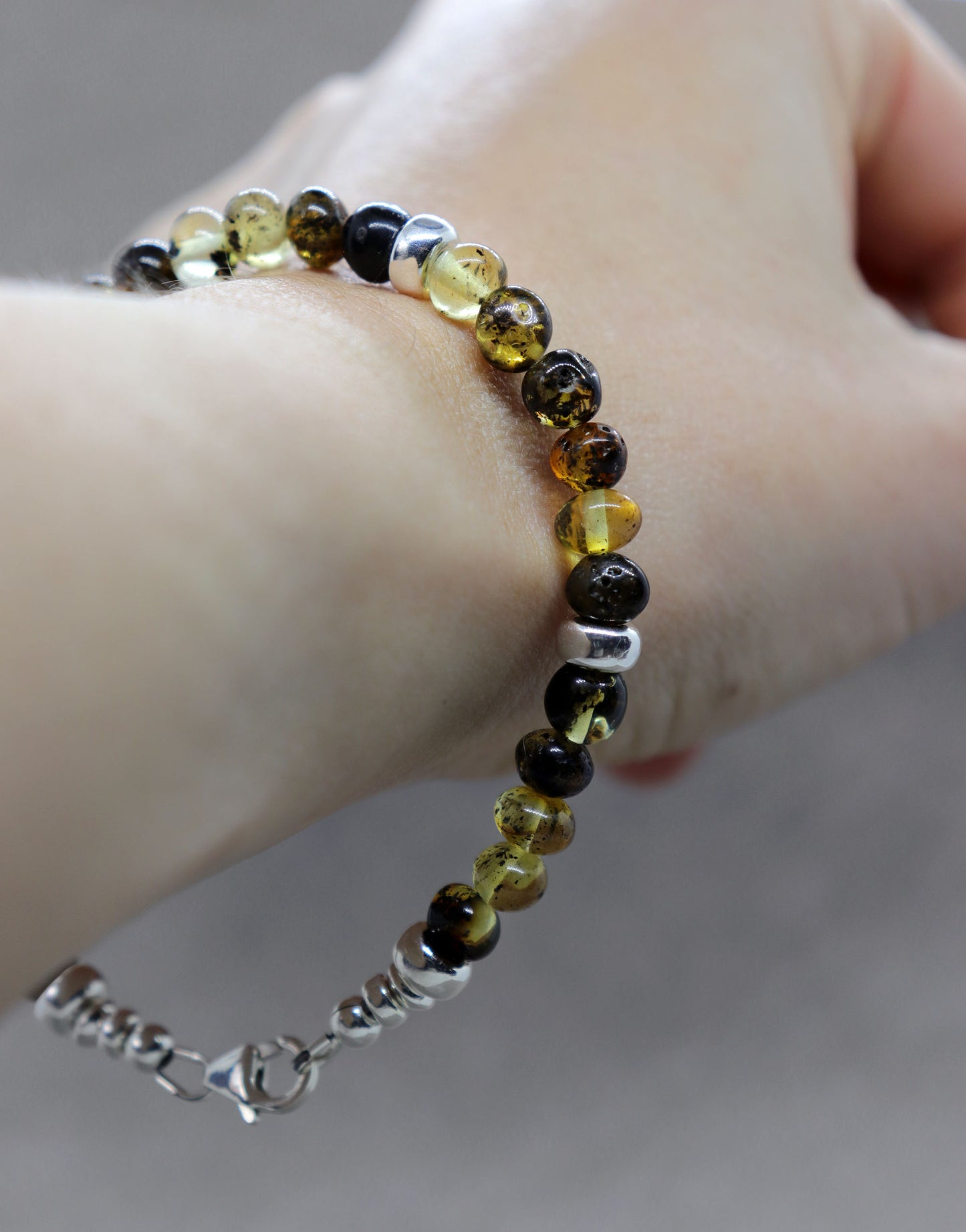 Green Baltic Amber Unisex Bracelet