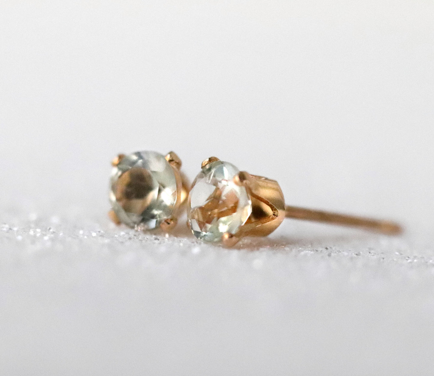 Green Amethyst Stud Earrings