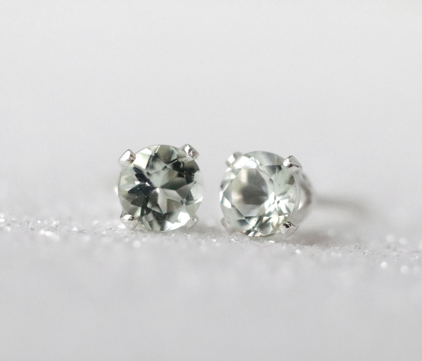 Green Amethyst Stud Earrings