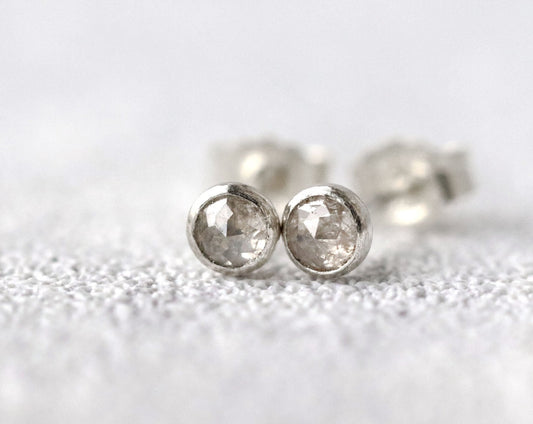 Grey Diamond Stud Earrings