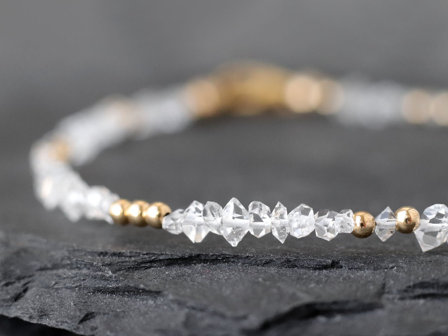 Tiny Herkimer Diamond Bracelet