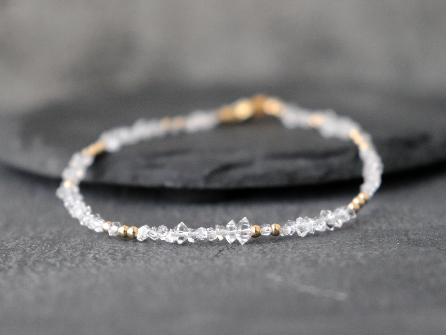 Tiny Herkimer Diamond Bracelet