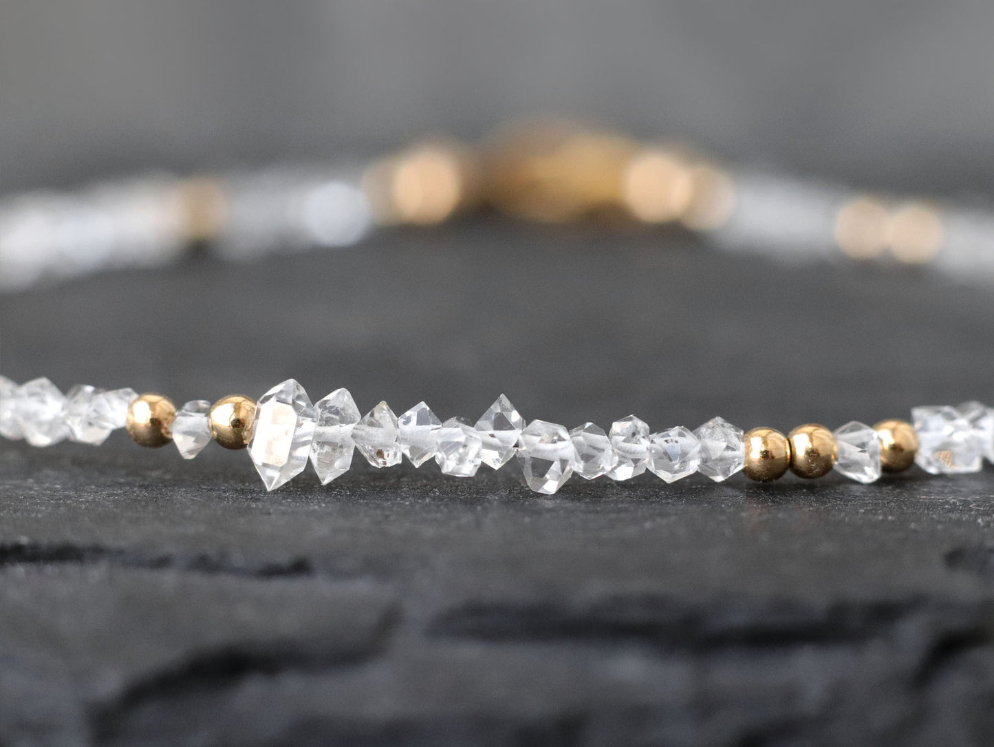 Tiny Herkimer Diamond Bracelet