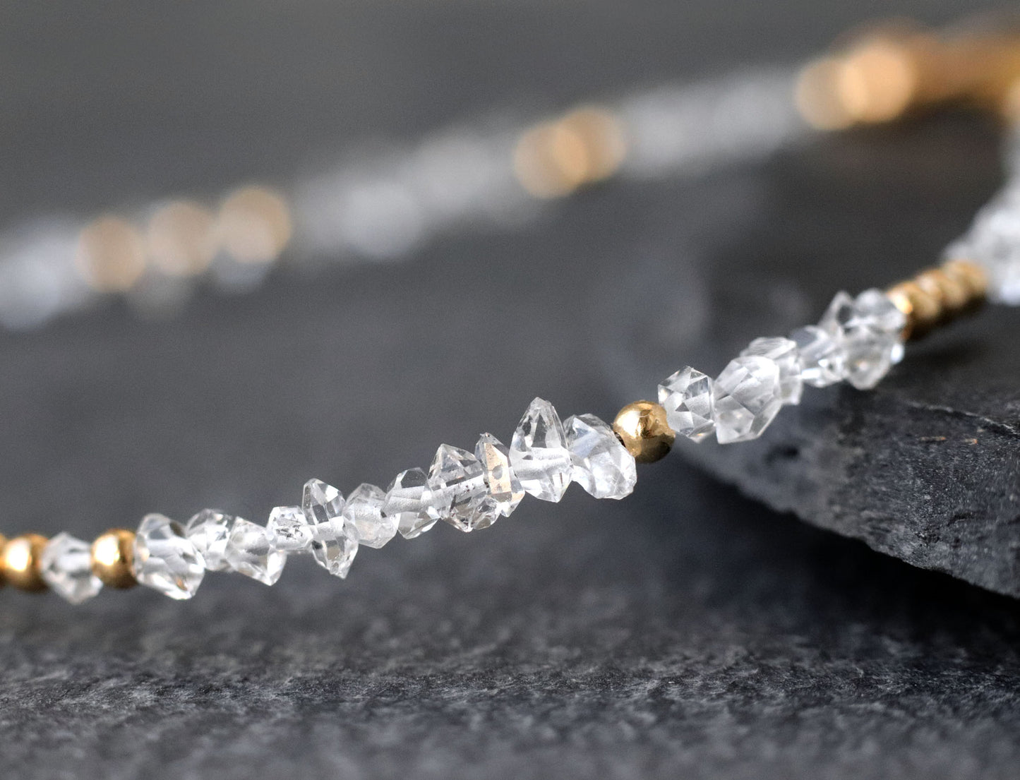 Tiny Herkimer Diamond Bracelet