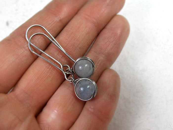 Long Aquamarine Earrings