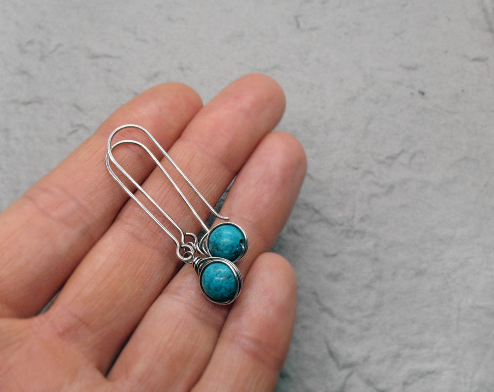 Long Dangle Turquoise Earrings