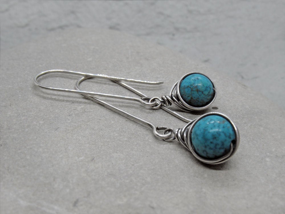 Long Dangle Turquoise Earrings