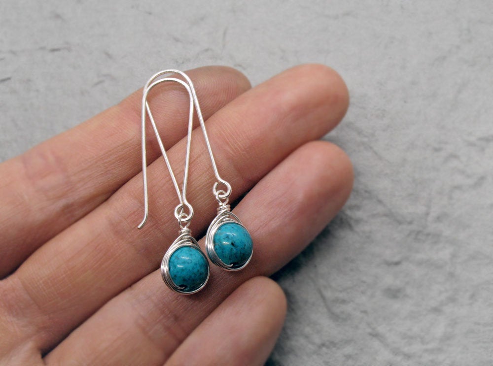 Long Dangle Turquoise Earrings