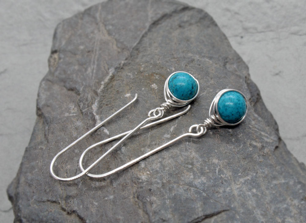 Long Dangle Turquoise Earrings