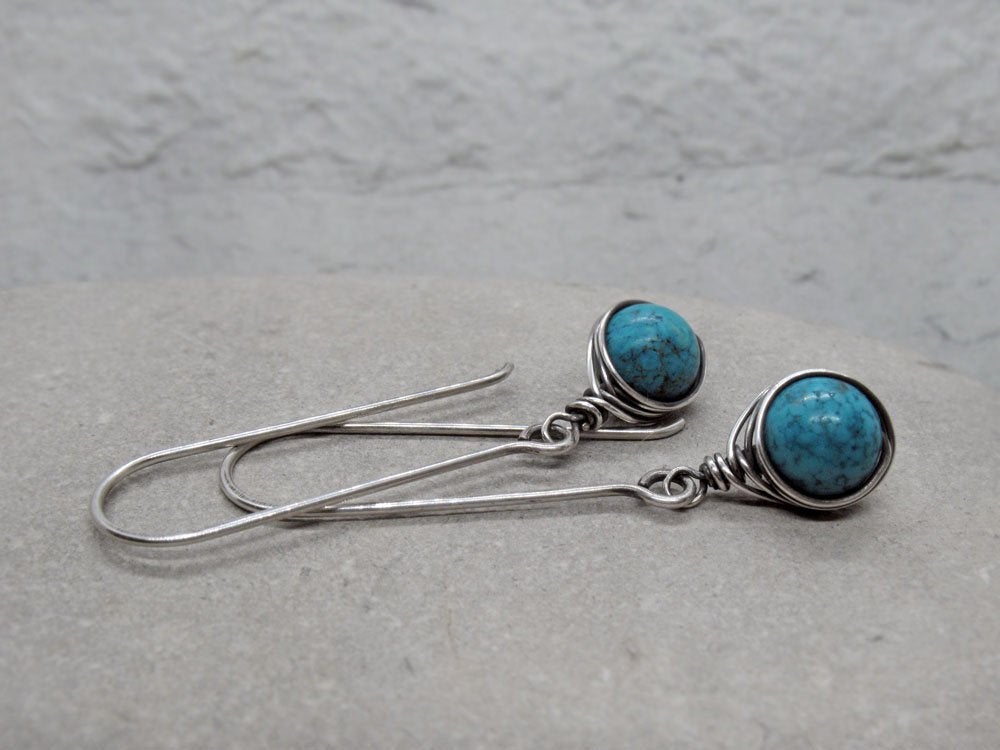 Long Dangle Turquoise Earrings