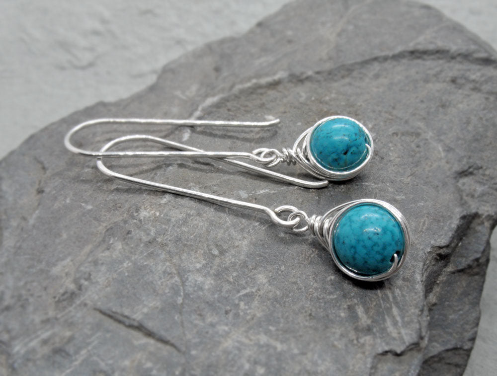 Long Dangle Turquoise Earrings