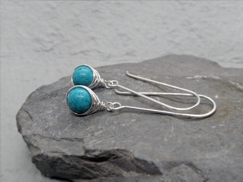 Long Dangle Turquoise Earrings