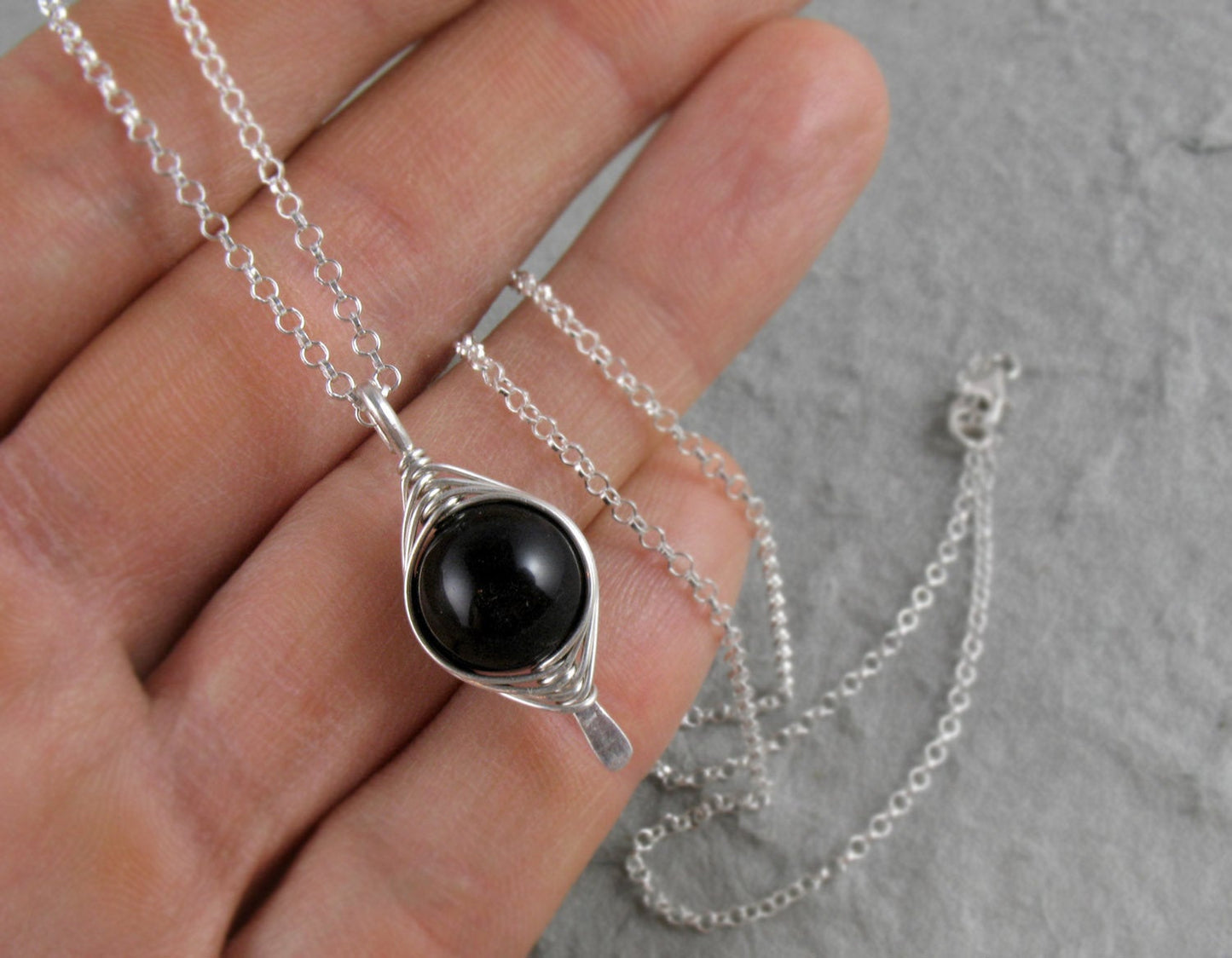 Golden Obsidian Herringbone Necklace