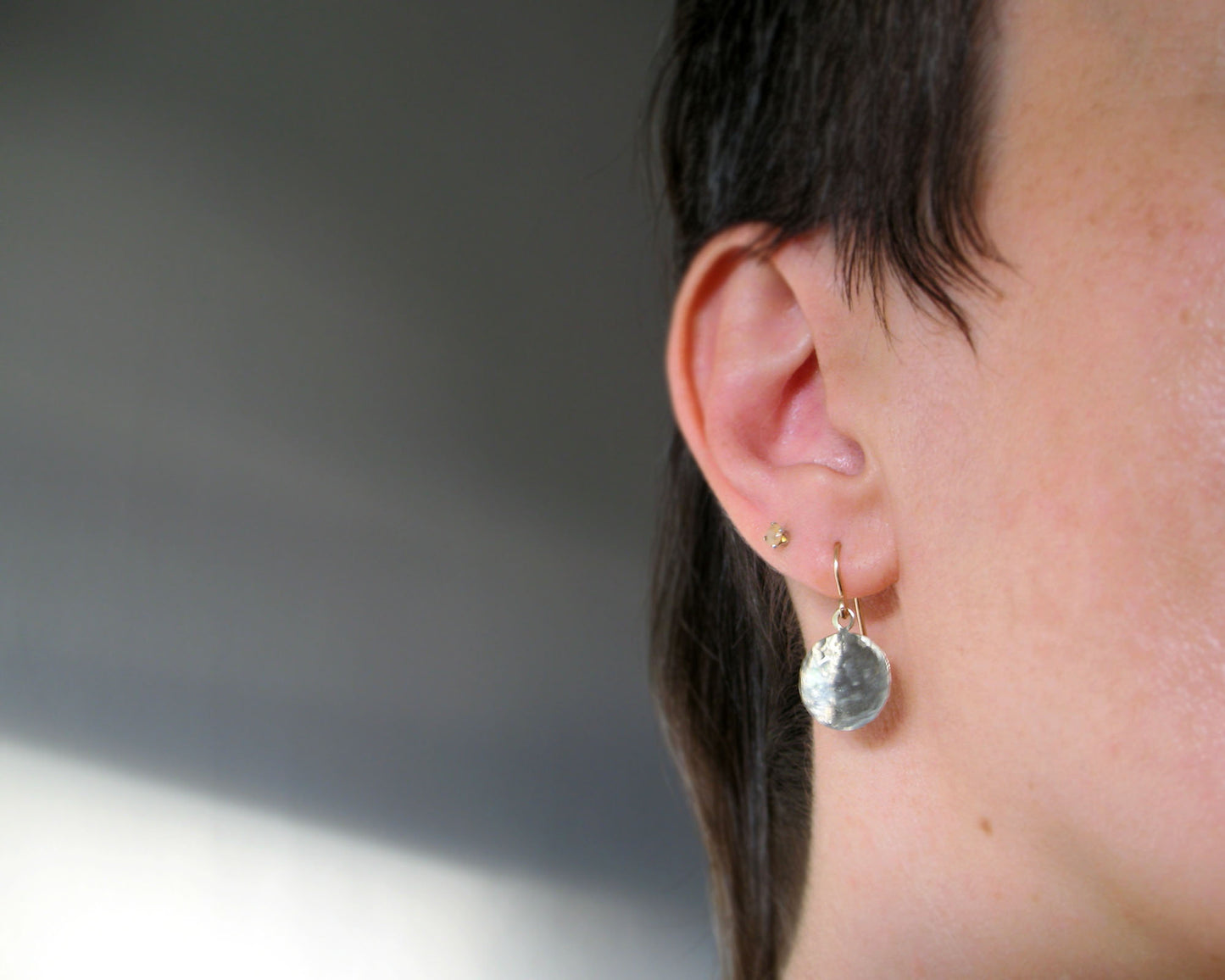 Hammered Gold Disc / Coin Earrings