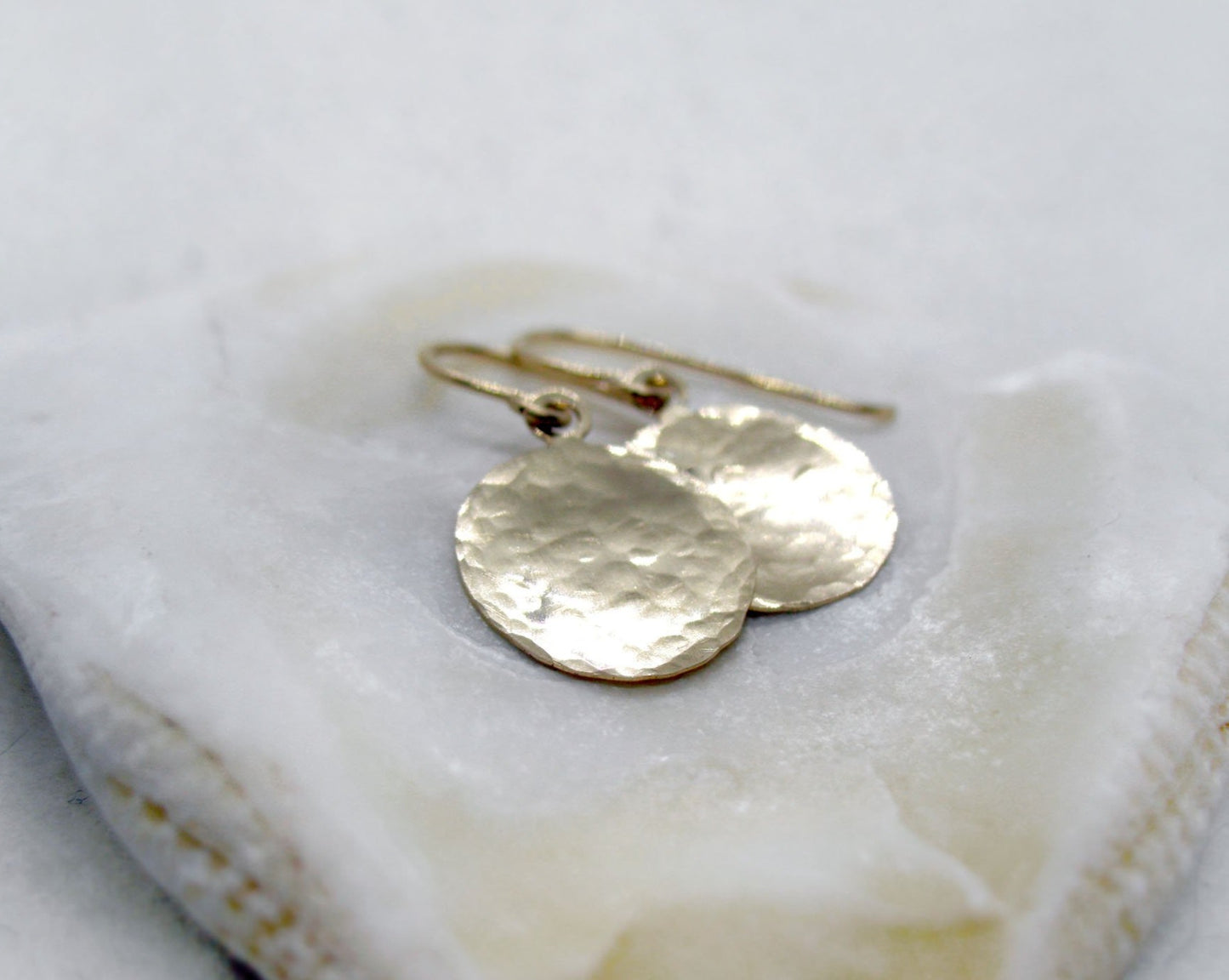 Hammered Gold Disc / Coin Earrings