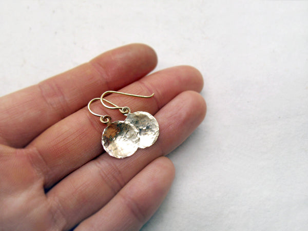 Hammered Gold Disc / Coin Earrings