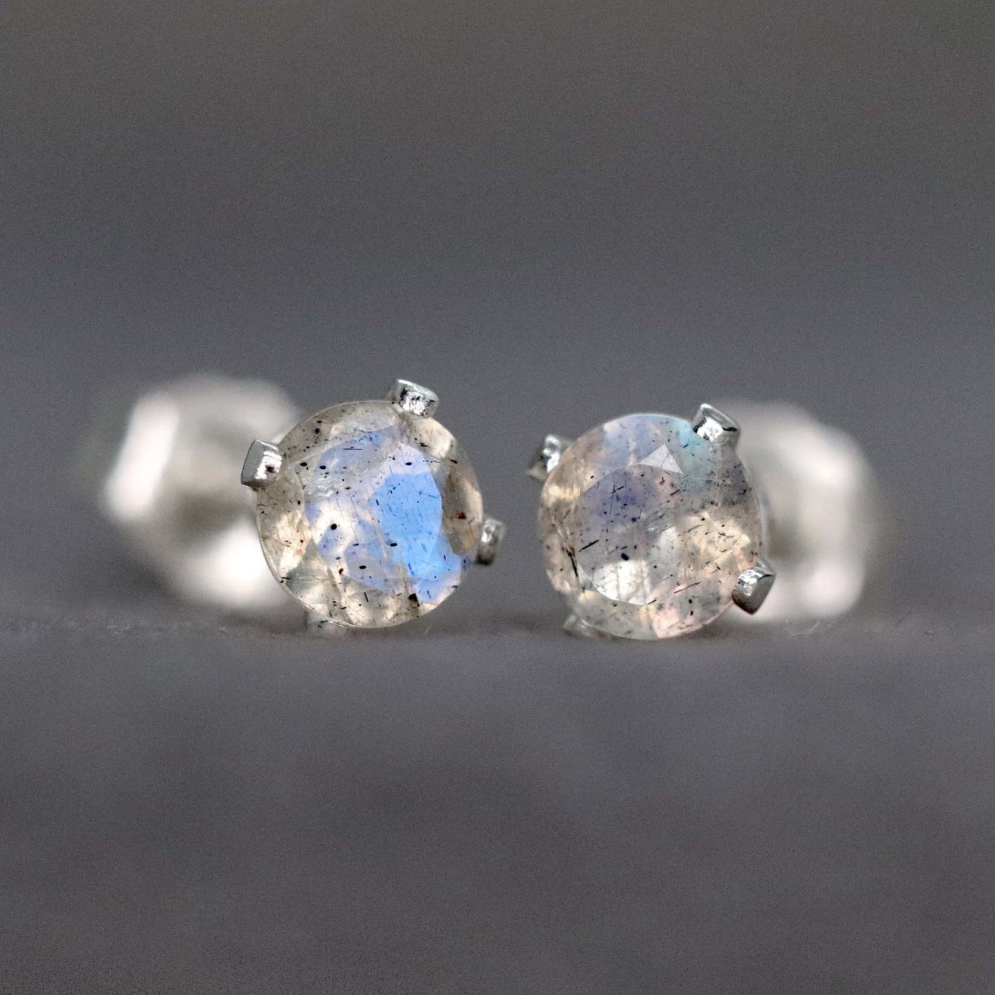 Faceted Labradorite Stud Earrings