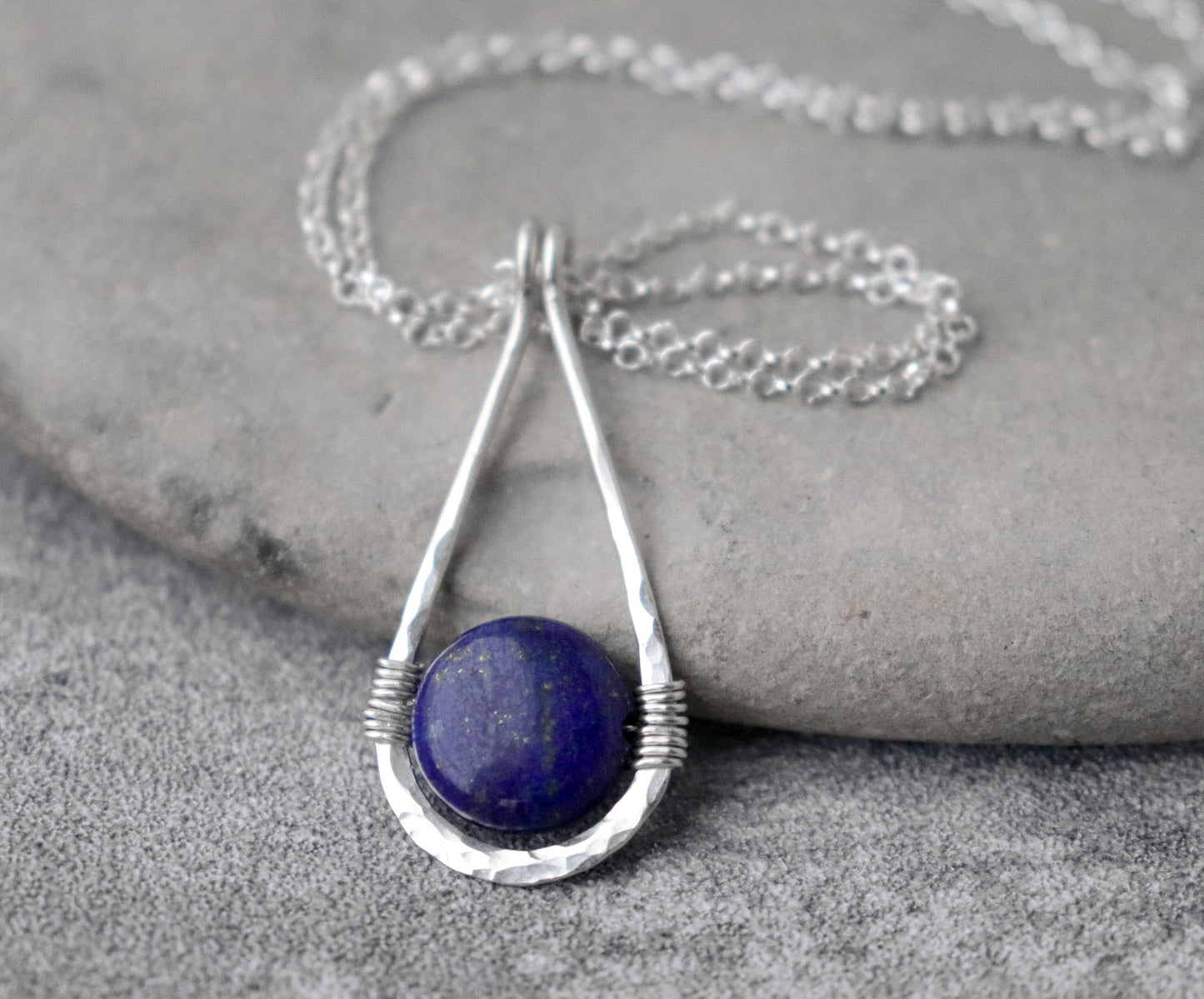 Lapis Lazuli Teardrop Pendant Necklace